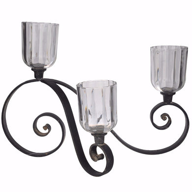 3-Votive Candle Holder, Black