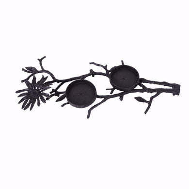 Uniquely Designed Iron T-Light candle Holder, Black