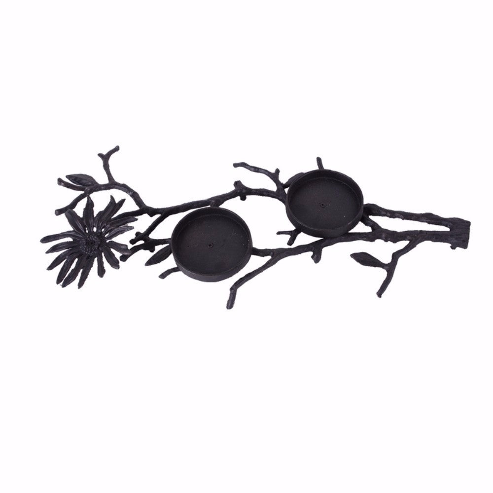 Uniquely Designed Iron T-Light candle Holder, Black