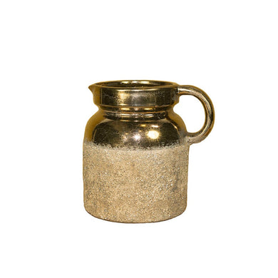 Traditionally Designed Terracotta Pitcher, Gold