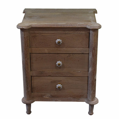 Antique Style Wooden Chest With 3 Drawers, Brown