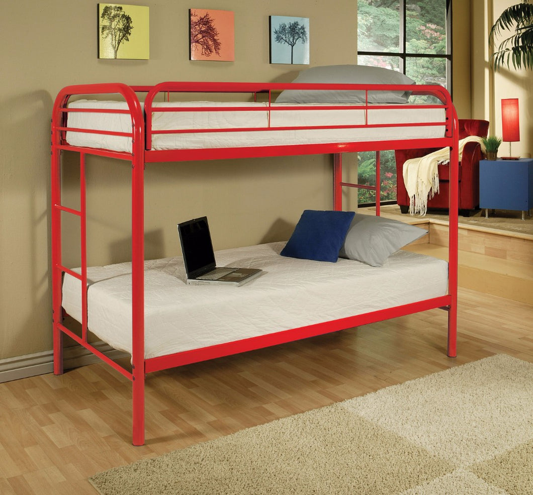 Twin/Twin Bunk Bed, Red