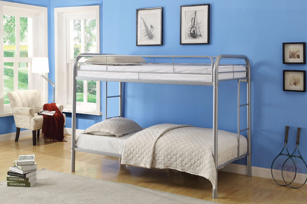 Twin/Twin Bunk Bed, Silver