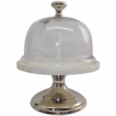 Aluminum Cafe Couture Cake Stand with Glass Dome Lid.