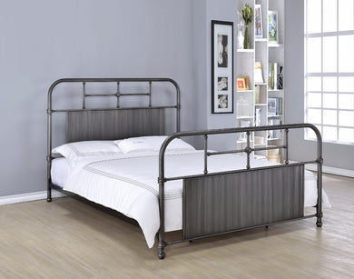 Traditional Style Metal Queen Size Bed, Black