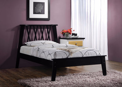 Vintage Style Classy  Wooden Queen Bed, Black