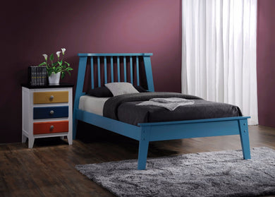 Traditional Style Elegant Wooden Queen Bed, Blue