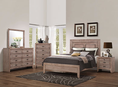 Transitional Style Queen Size Panel Bed, Brown