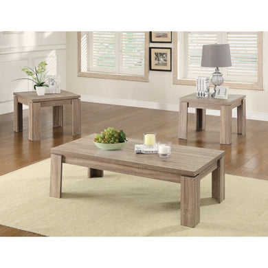 Antique weathered brown 3 piece occasional table set