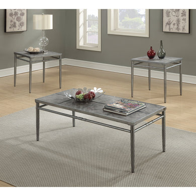 Amazingly Designed 3 piece occasional table set, Gray