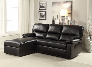 Alluring Sectional Sofa (Motion), Black Bonded Leather Match
