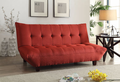 Alluring Adjustable Sofa, Red Linen