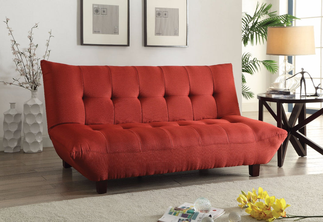 Alluring Adjustable Sofa, Red Linen