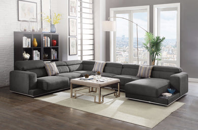 Alwin Sectional Sofa, Dark Gray Fabric