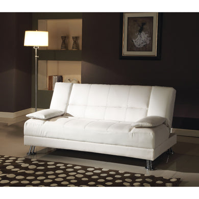 Voguish Adjustable Sofa With Metal Legs, White
