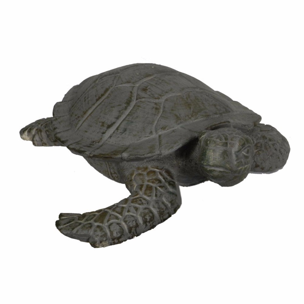 Antiquely Charmed Resin Turtle Decor, Green