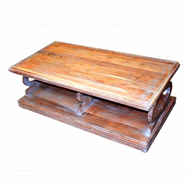 Antique Style Sturdy Wooden Coffee Table, Brown