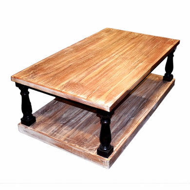Traditional Style Rectangular Wooden Coffee Table, Brown