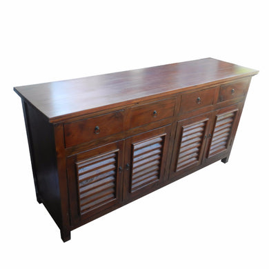 Traditional Style Wooden Buffet With 4 Doors, Brown