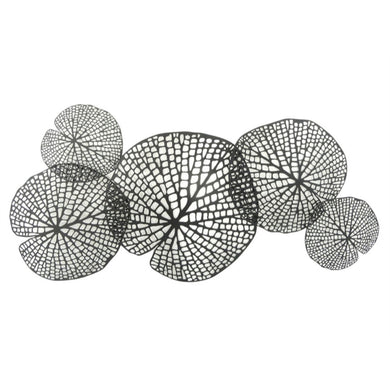 Transitional 5 Metal Lotus Leaf Wall Décor