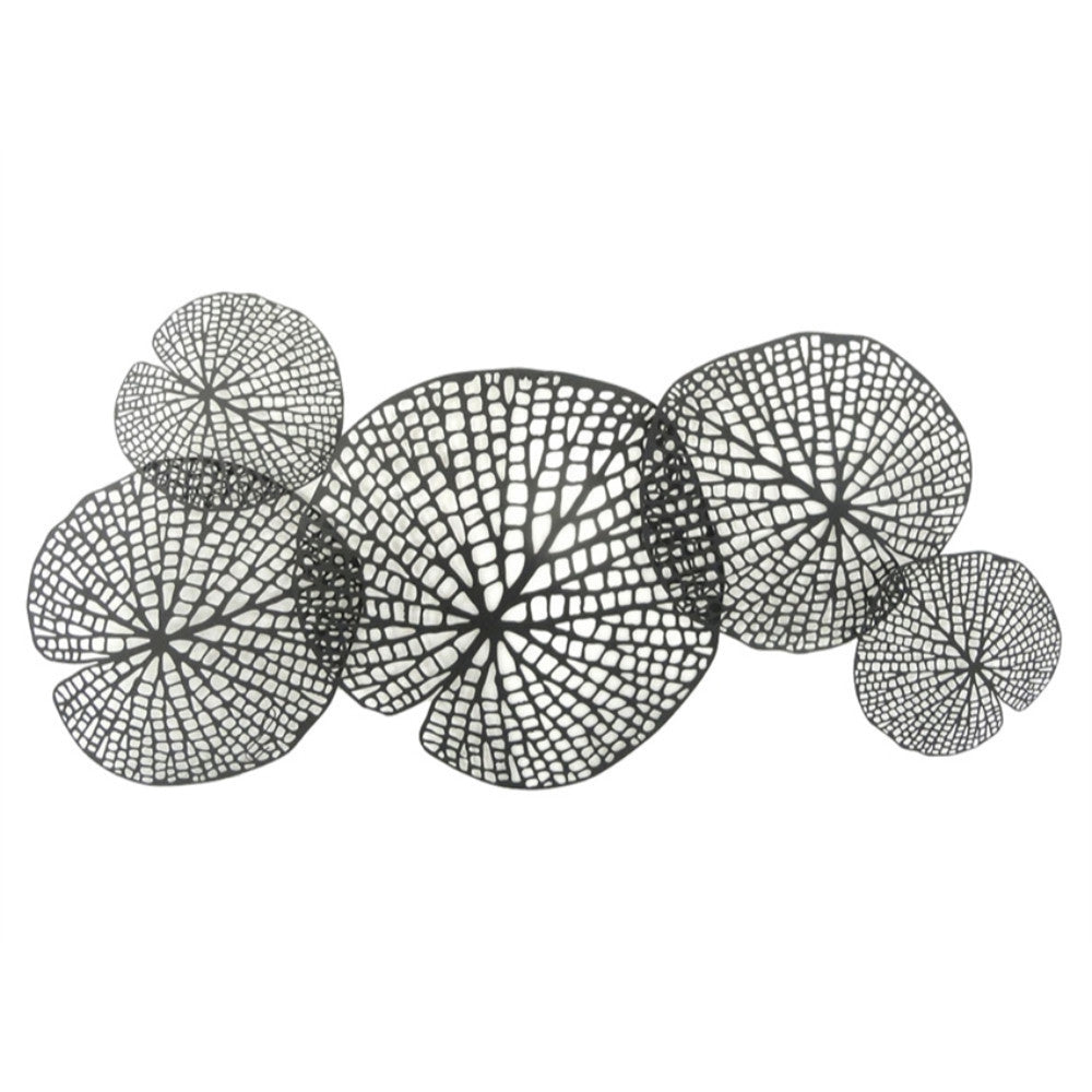Transitional 5 Metal Lotus Leaf Wall Décor