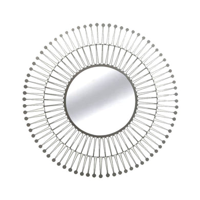 Super Stylish Metal And Glass Decorative Mirror, Silver