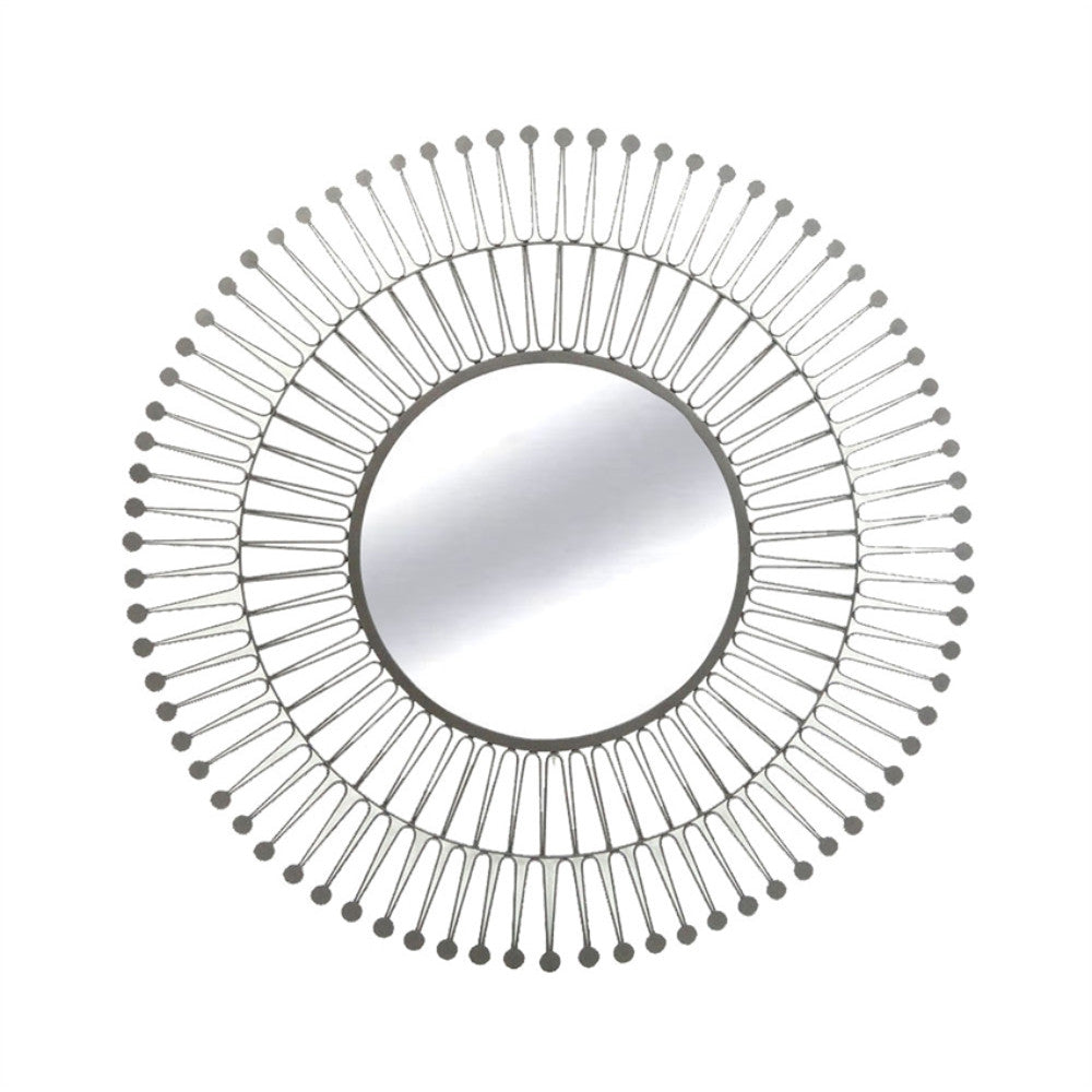 Super Stylish Metal And Glass Decorative Mirror, Silver