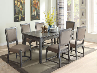 Vintage Wooden Dining Table, Antiqued Gray