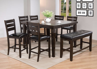 Urbane Counter Height Table With Square Top, Espresso Brown
