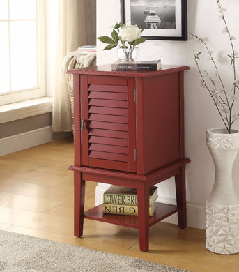 Voguish Side Table With 1 Drawer and Door, Red