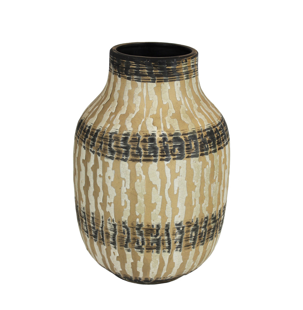 TRADITIONAL CERAMIC BELLIED VASE, Multicolor