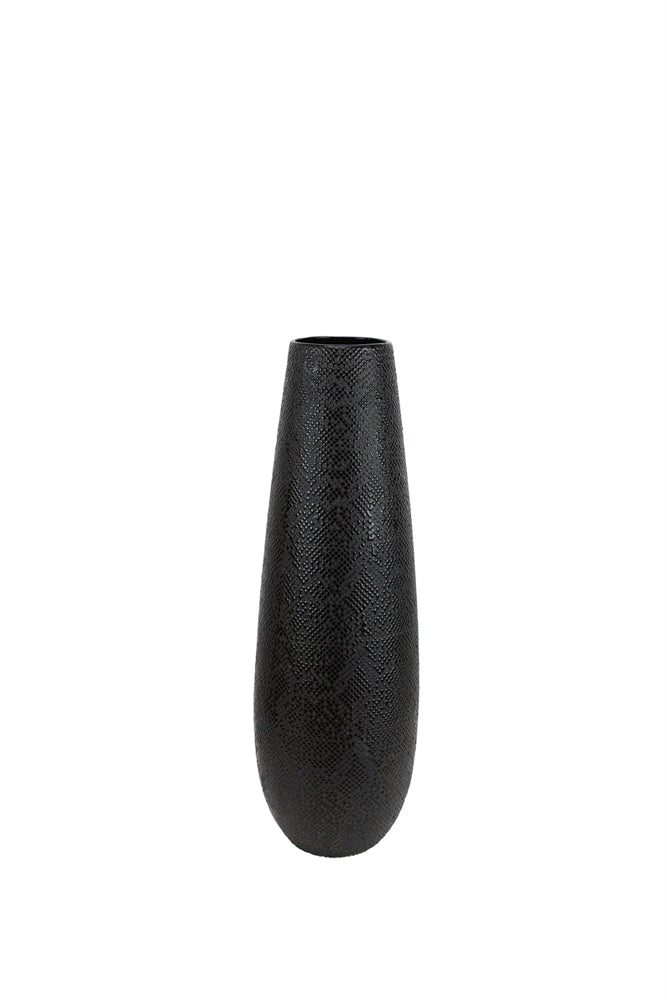 Adorning Slender Ceramic Vase, Black