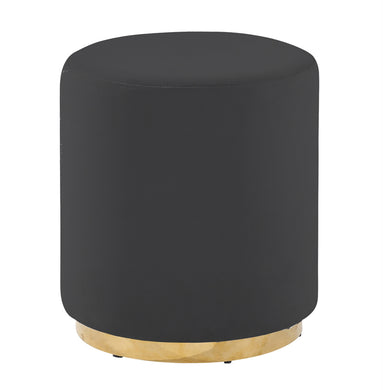VELVETEEN STOOL WITH GOLD BASE, Black