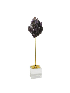 Agate Decor Amethyst Stone On Stand, Purple