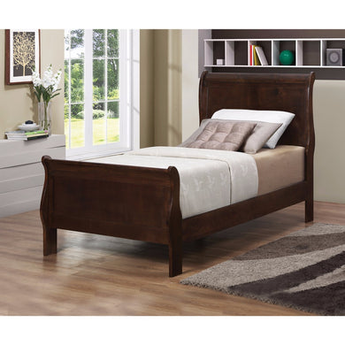 Transitional Style Sturdy Twin Size Bed, Brown