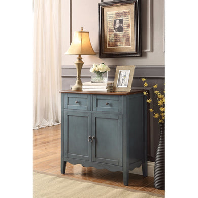 Vintage Wine Cabinet with 2 Drawers , Blue