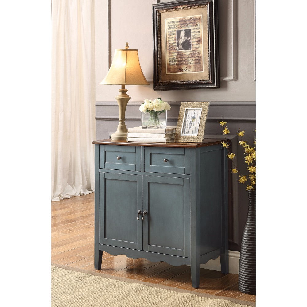 Vintage Wine Cabinet with 2 Drawers , Blue