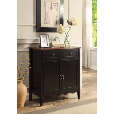 Antique Wine Cabinet with 2 Drawers, Black