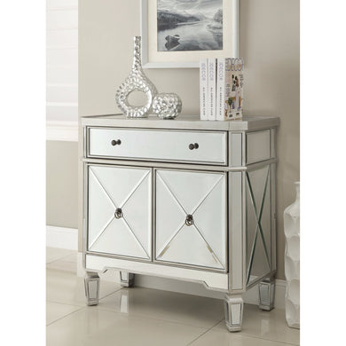 Vintage Mirror Panel Wine Cabinet, White