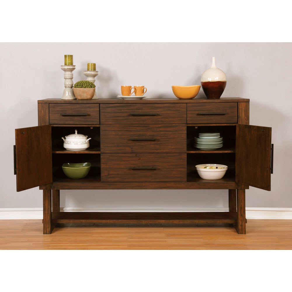 Well-designed Wooden Server With Storage drawers, Brown