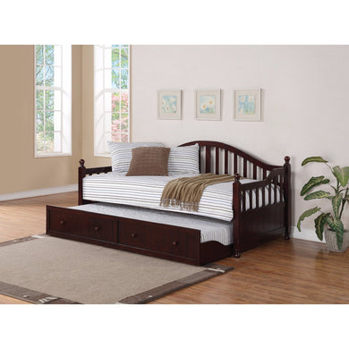 Traditionally-Styled Wood Daybed with Trundle, Brown