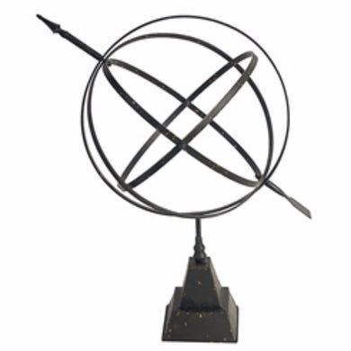 Alluring Metal Black Celestial Armillary Sphere Sculptural Accent