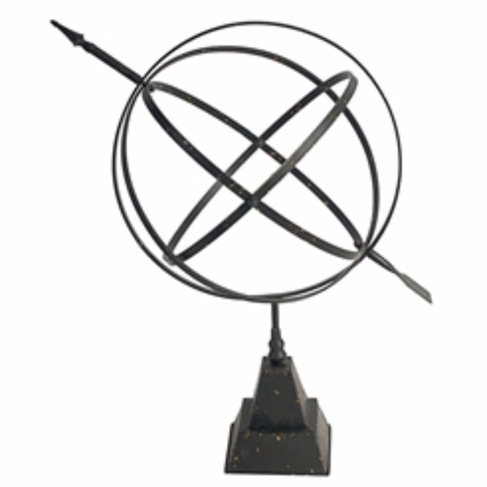 Alluring Metal Black Celestial Armillary Sphere Sculptural Accent