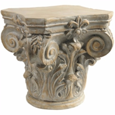 Vivid Roman Column Cap Pedestal, Beige