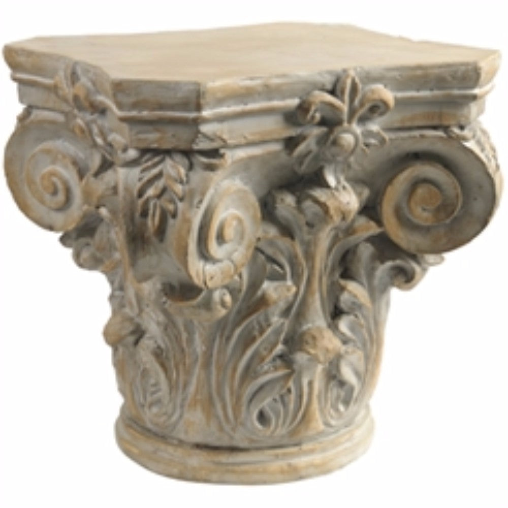 Vivid Roman Column Cap Pedestal, Beige