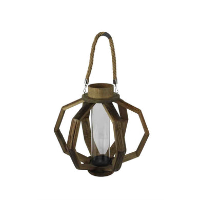 Well Designed Decorative Wood Lantern, Brown