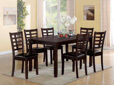 Wooden Dining Set, Espresso Brown, 7 Piece Pack