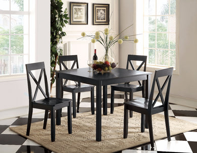 Alluring Dining Set, Black, 5 Piece Pack