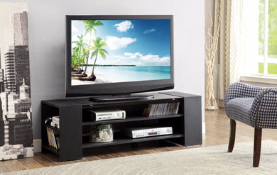 Winsome TV Stand, Black & Black Glass