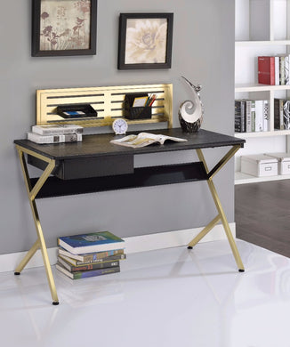 Alluring Writing Desk, Black & Gold